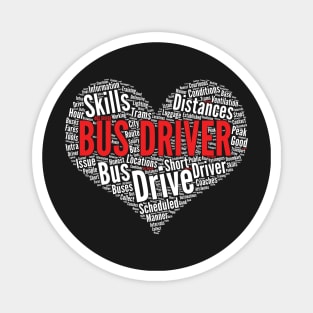 Bus Driver Heart Shape Word Cloud Design graphic Magnet